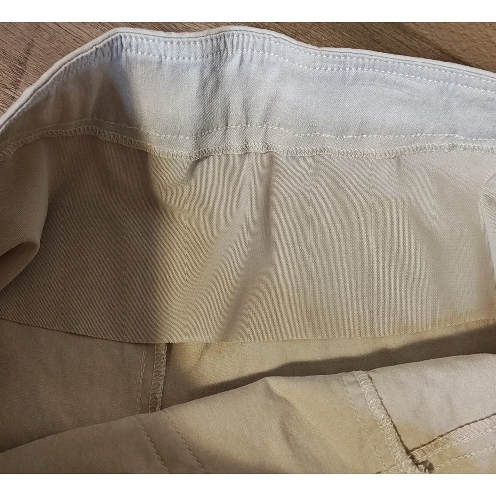 Soft Surroundings Bermuda Shorts Women 10 Khaki Tan Pull On Tummy Control Cuffed